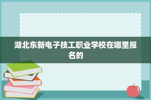湖北东新电子技工职业学校在哪里报名的