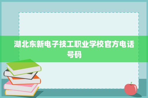 湖北东新电子技工职业学校官方电话号码