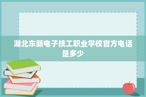 湖北东新电子技工职业学校官方电话是多少