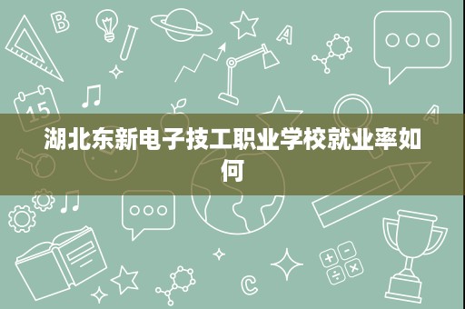 湖北东新电子技工职业学校就业率如何