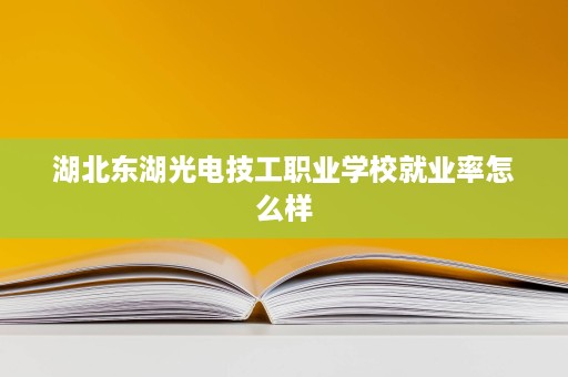 湖北东湖光电技工职业学校就业率怎么样