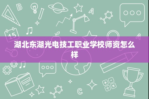 湖北东湖光电技工职业学校师资怎么样