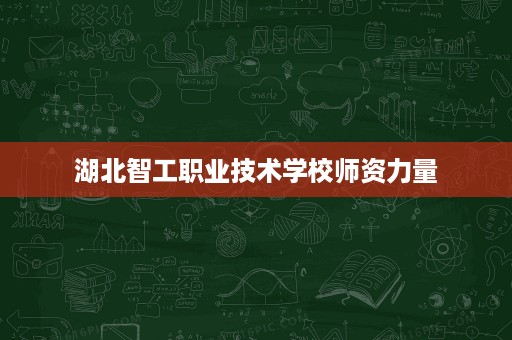 湖北智工职业技术学校师资力量