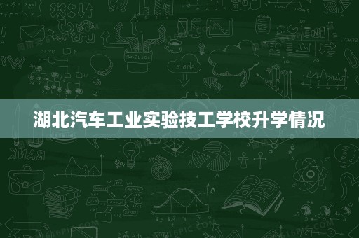 湖北汽车工业实验技工学校升学情况