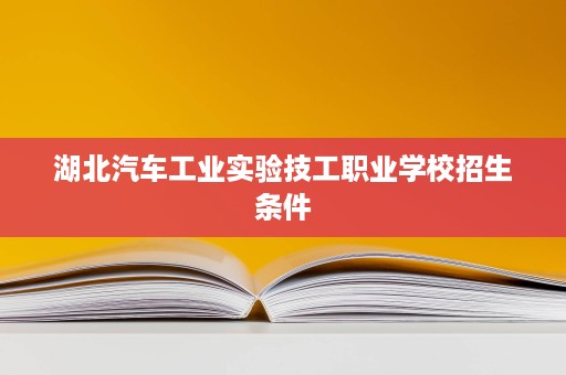 湖北汽车工业实验技工职业学校招生条件