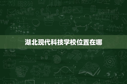 湖北现代科技学校位置在哪