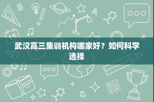 武汉高三集训机构哪家好？如何科学选择
