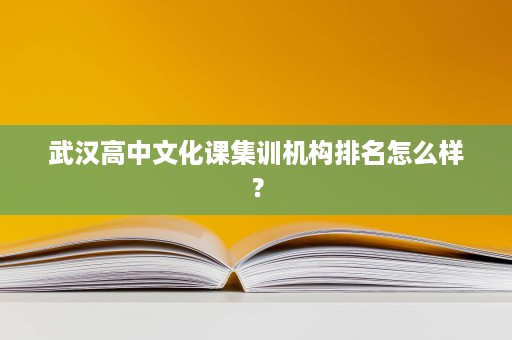 武汉高中文化课集训机构排名怎么样？