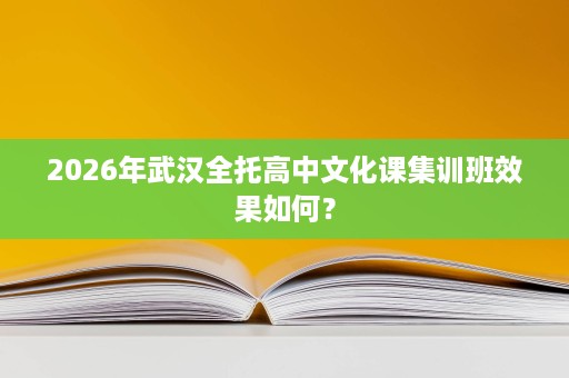 2026年武汉全托高中文化课集训班效果如何？