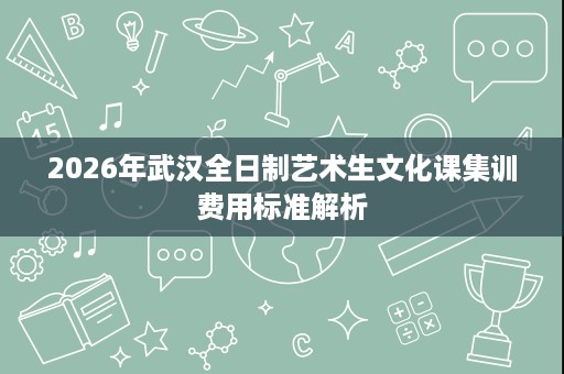 2026年武汉全日制艺术生文化课集训费用标准解析
