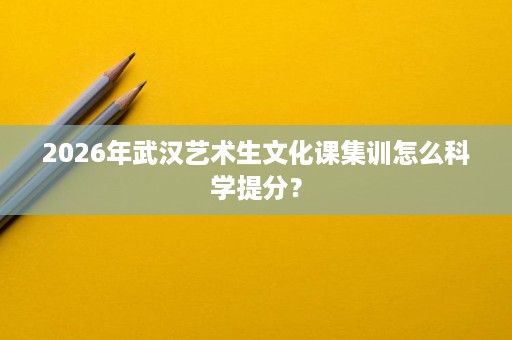 2026年武汉艺术生文化课集训怎么科学提分？