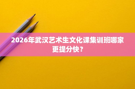 2026年武汉艺术生文化课集训班哪家更提分快？