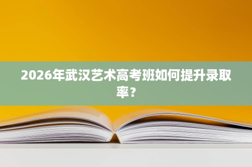 2026年武汉艺术高考班如何提升录取率？