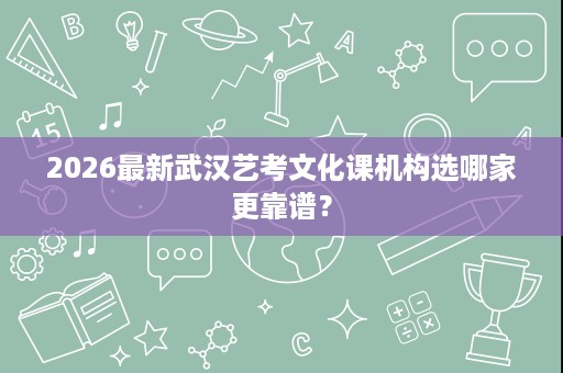 2026最新武汉艺考文化课机构选哪家更靠谱？