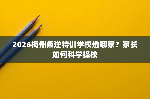 2026梅州叛逆特训学校选哪家？家长如何科学择校