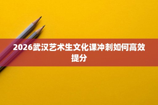 2026武汉艺术生文化课冲刺如何高效提分