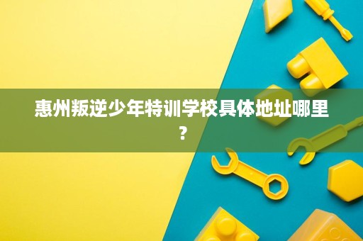 惠州叛逆少年特训学校具体地址哪里？