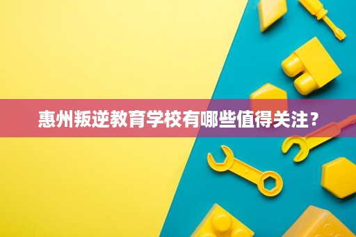 惠州叛逆教育学校有哪些值得关注？