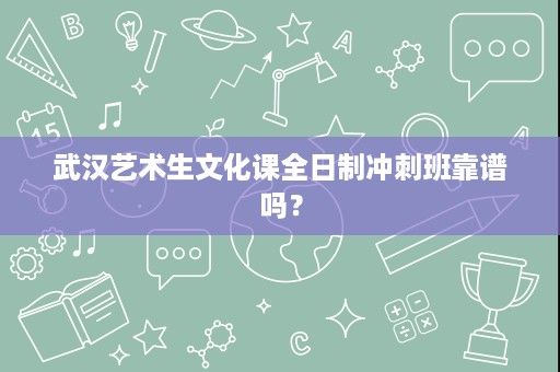 武汉艺术生文化课全日制冲刺班靠谱吗？