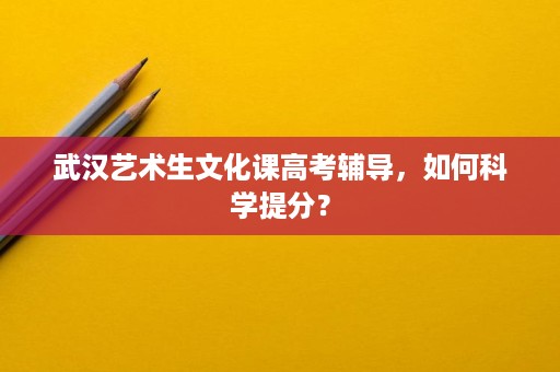 武汉艺术生文化课高考辅导，如何科学提分？