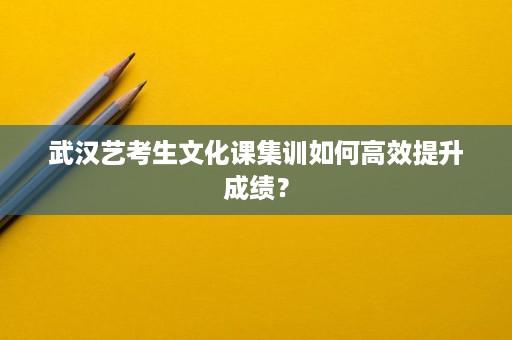 武汉艺考生文化课集训如何高效提升成绩? 武汉艺考生文化课集训如何高效提升成绩?