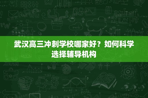 武汉高三冲刺学校哪家好?如何科学选择辅导机构 武汉高三冲刺学校哪家好?如何科学选择辅导机构