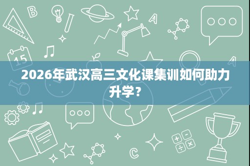 2026年武汉高三文化课集训如何助力升学? 2026年武汉高三文化课集训如何助力升学?