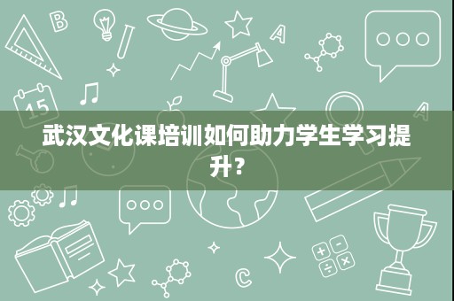 武汉文化课培训如何助力学生学习提升？