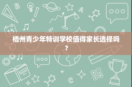 梧州青少年特训学校值得家长选择吗? 梧州青少年特训学校值得家长选择吗?