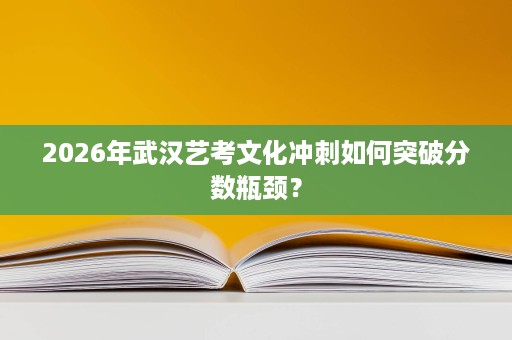 2026年武汉艺考文化冲刺如何突破分数瓶颈? 2026年武汉艺考文化冲刺如何突破分数瓶颈?