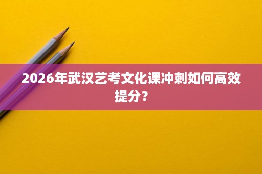 2026年武汉艺考文化课冲刺如何高效提分? 2026年武汉艺考文化课冲刺如何高效提分?