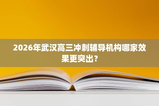 2026年武汉高三冲刺辅导机构哪家效果更突出? 2026年武汉高三冲刺辅导机构哪家效果更突出?