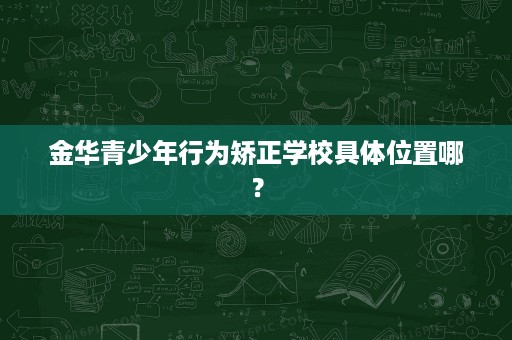 金华青少年行为矫正学校具体位置哪? 金华青少年行为矫正学校具体位置哪?