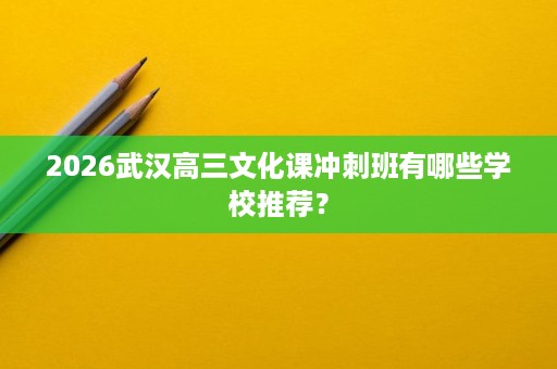 2026武汉高三文化课冲刺班有哪些学校推荐? 2026武汉高三文化课冲刺班有哪些学校推荐?