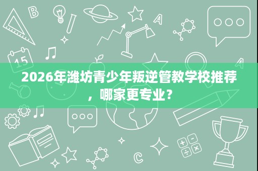 2026年潍坊青少年叛逆管教学校推荐，哪家更专业？