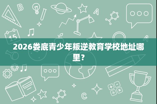 2026娄底青少年叛逆教育学校地址哪里? 2026娄底青少年叛逆教育学校地址哪里?