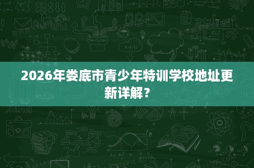 2026年娄底市青少年特训学校地址更新详解？