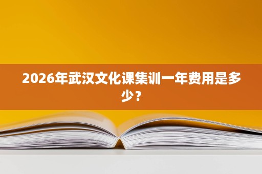 2026年武汉文化课集训一年费用是多少? 2026年武汉文化课集训一年费用是多少?