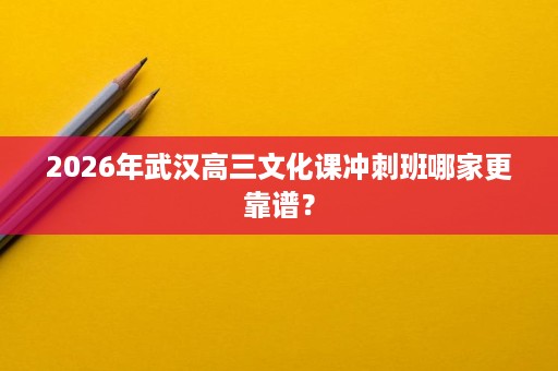 2026年武汉高三文化课冲刺班哪家更靠谱? 2026年武汉高三文化课冲刺班哪家更靠谱?