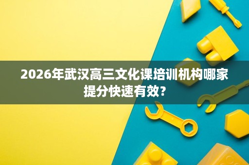 2026年武汉高三文化课培训机构哪家提分快速有效? 2026年武汉高三文化课培训机构哪家提分快速有效?