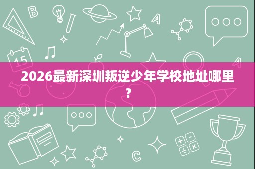 2026最新深圳叛逆少年学校地址哪里？