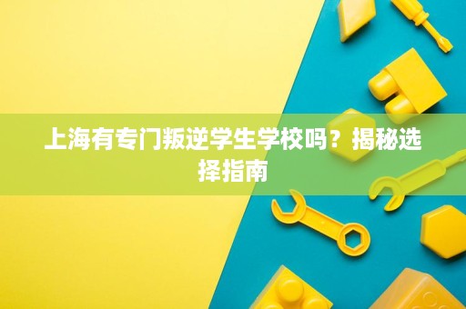 上海有专门叛逆学生学校吗?揭秘选择指南 上海有专门叛逆学生学校吗?揭秘选择指南