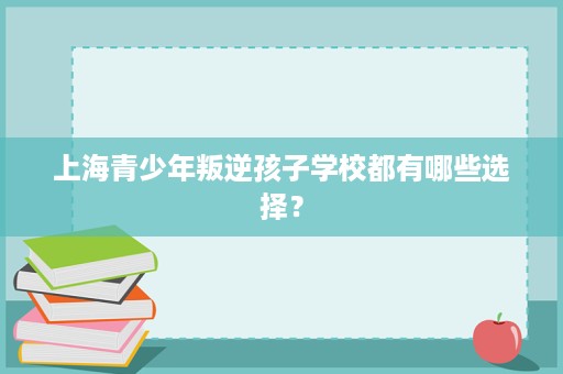 上海青少年叛逆孩子学校都有哪些选择? 上海青少年叛逆孩子学校都有哪些选择?