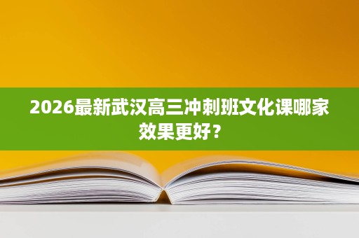 2026最新武汉高三冲刺班文化课哪家效果更好? 2026最新武汉高三冲刺班文化课哪家效果更好?