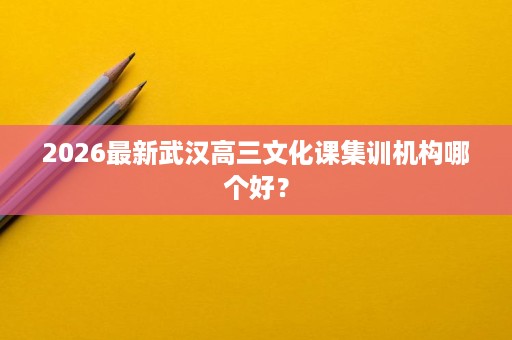 2026最新武汉高三文化课集训机构哪个好? 2026最新武汉高三文化课集训机构哪个好?