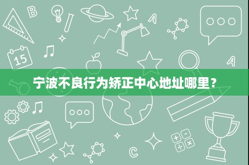 宁波不良行为矫正中心地址哪里? 宁波不良行为矫正中心地址哪里?