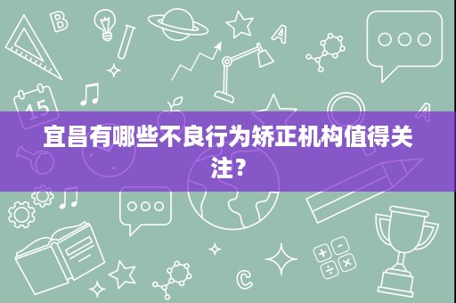 宜昌有哪些不良行为矫正机构值得关注？