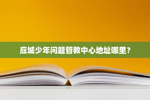 应城少年问题管教中心地址哪里? 应城少年问题管教中心地址哪里?