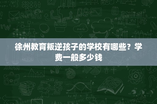 徐州教育叛逆孩子的学校有哪些?学费一般多少钱 徐州教育叛逆孩子的学校有哪些?学费一般多少钱