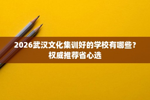 2026武汉文化集训好的学校有哪些？权威推荐省心选